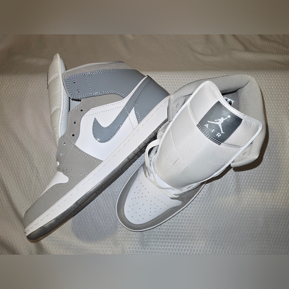 Jordan Men's White and Gray High-Top Sneakers